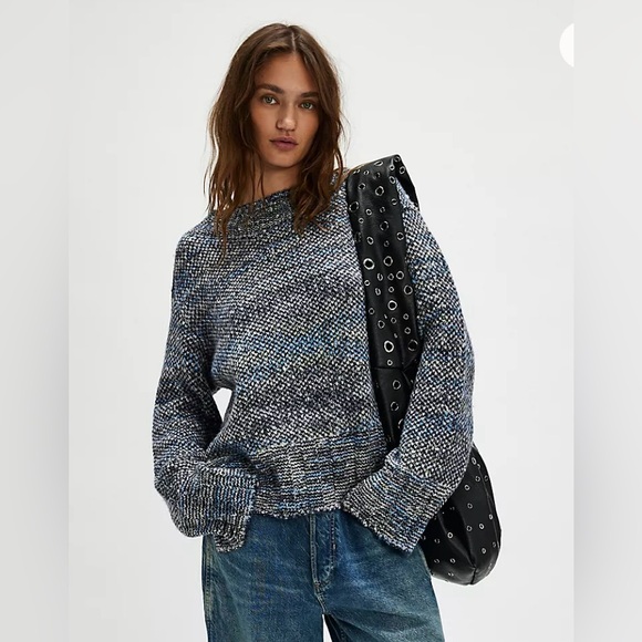 NEW with tags (NWT) Free People Cotton Candy Pullover Women's Blue Sweater - Picture 6 of 9